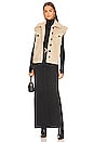 view 5 of 5 Frankie Sherpa Coated Canvas Vest in French Beige Combo