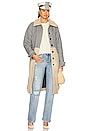 view 1 of 5 Reese Sherpa Wool Overcoat in Grey Wool Beige Combo