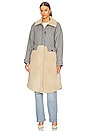 view 2 of 5 Reese Sherpa Wool Overcoat in Grey Wool Beige Combo