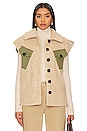 view 2 of 5 Frankie Sherpa Vest in Fern French Beige Combo