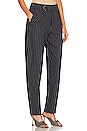 view 2 of 4 Allan Pinstripe Barrel Pant in Navy Beige Pinstripe