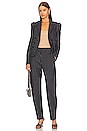 view 4 of 4 Allan Pinstripe Barrel Pant in Navy Beige Pinstripe