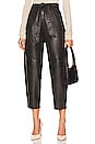view 1 of 4 Stevie Barrel Leg Leather Pant in Chocolate