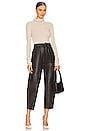 view 4 of 4 Stevie Barrel Leg Leather Pant in Chocolate