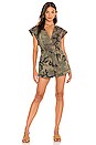 view 1 of 3 Dixon Paper Bag Vintage Washed Romper in Woodland Camo