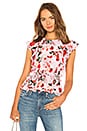 view 1 of 4 Florence Silk Print Top in Rouge Bouquet
