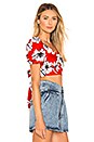 view 2 of 4 Diane Print Top in Peony Cardinal Red