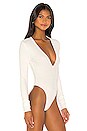 view 3 of 5 V-Neck Bodysuit in Ivory White
