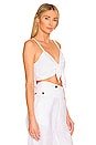 view 2 of 4 Paloma Linen Tie-Front Crop Top in Linen White