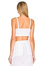 view 3 of 4 Paloma Linen Tie-Front Crop Top in Linen White