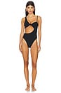 view 1 of 5 Dawn One Piece in Ribbed Black