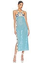 view 1 of 4 Patchwork Crochet Midi Dress in Malibu Blue
