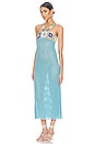 view 3 of 4 Patchwork Crochet Midi Dress in Malibu Blue