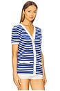 view 2 of 5 Loulou Striped Cardigan in Blue & White