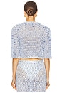 view 3 of 5 Galia Crop Sweater in Blue & White