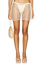 view 1 of 6 Serene Hand Crochet Pearl Beaded Mini Skirt in Ivory