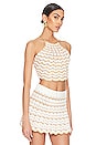 view 2 of 4 TOP CORTO CON MOTIVO DE CHEVRON HAND CROCHET in Snow White