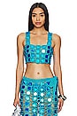 view 1 of 4 Sequin Crop Top in Blue Shimmer