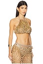 view 2 of 5 Adora Hand Crochet Beaded Halter Top in Bronze
