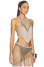 view 2 of 4 Aria Hand Crochet Halter Top in Bronze