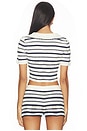 view 3 of 4 Vera Hand-crocheted Polo Top in Navy Striped