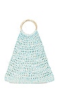 view 1 of 4 Two Tones Hand Crochet Bag with Bone Handle in Malibu Blue