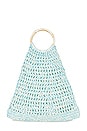 view 2 of 4 Two Tones Hand Crochet Bag with Bone Handle in Malibu Blue