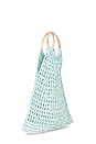 view 3 of 4 Two Tones Hand Crochet Bag with Bone Handle in Malibu Blue