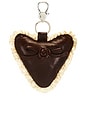 view 1 of 6 Rosette Heart Keychain in Saddle
