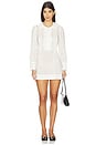 view 2 of 5 Ruffle Placket Mini Dress in White