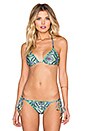view 1 of 4 Arpoador Ruffle Edge Bikini Top in Mandala Green