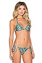 view 2 of 4 Arpoador Ruffle Edge Bikini Top in Mandala Green