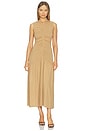 view 1 of 3 Cotton Cashmere Long Ruched Dress in Raffia