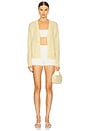 view 5 of 5 Featherweight Cashmere Cardigan in Pale Yellow