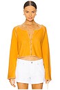 view 1 of 4 Cashmere Embroidered Raglan Cardigan in Tangerine