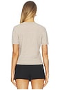 view 3 of 4 Cashmere Short Sleeve Cropped Pullover in Oat