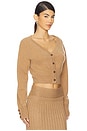 view 2 of 4 Cashmere Cinched Waist Cardigan in Heathered Camel
