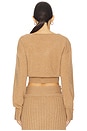 view 3 of 4 Cashmere Cinched Waist Cardigan in Heathered Camel