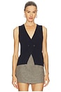 view 3 of 6 Cashmino Vest Set With Reversible Bolero in Navy