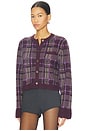 view 2 of 4 Luxe Plaid Jacquard Cardigan in Purple Combo