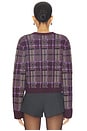 view 3 of 4 Luxe Plaid Jacquard Cardigan in Purple Combo