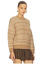 view 2 of 4 Luxe Lofty Alpaca Fair Isle Crewneck in Camel Combo