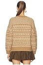 view 3 of 4 Luxe Lofty Alpaca Fair Isle Crewneck in Camel Combo