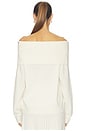view 3 of 4 Premium Cashmino Ribbed Draped Top in White