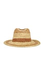 view 3 of 3 Samantha Fedora Hat in Natural & Browns
