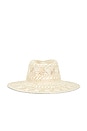 view 3 of 3 Callie Fedora Hat in Natural & Ivory
