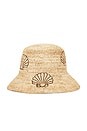 view 1 of 2 Seashell Bucket Hat in Natural & Brown