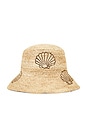 view 2 of 2 Seashell Bucket Hat in Natural & Brown