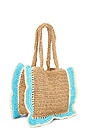 view 3 of 4 СУМКА ТОУТ KAMILA in Natural & Turquoise