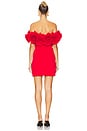 view 3 of 3 Flower Bardot Mini Dress in Red